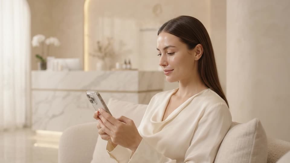 Member browsing her Clinical Beauty Club card on her phone